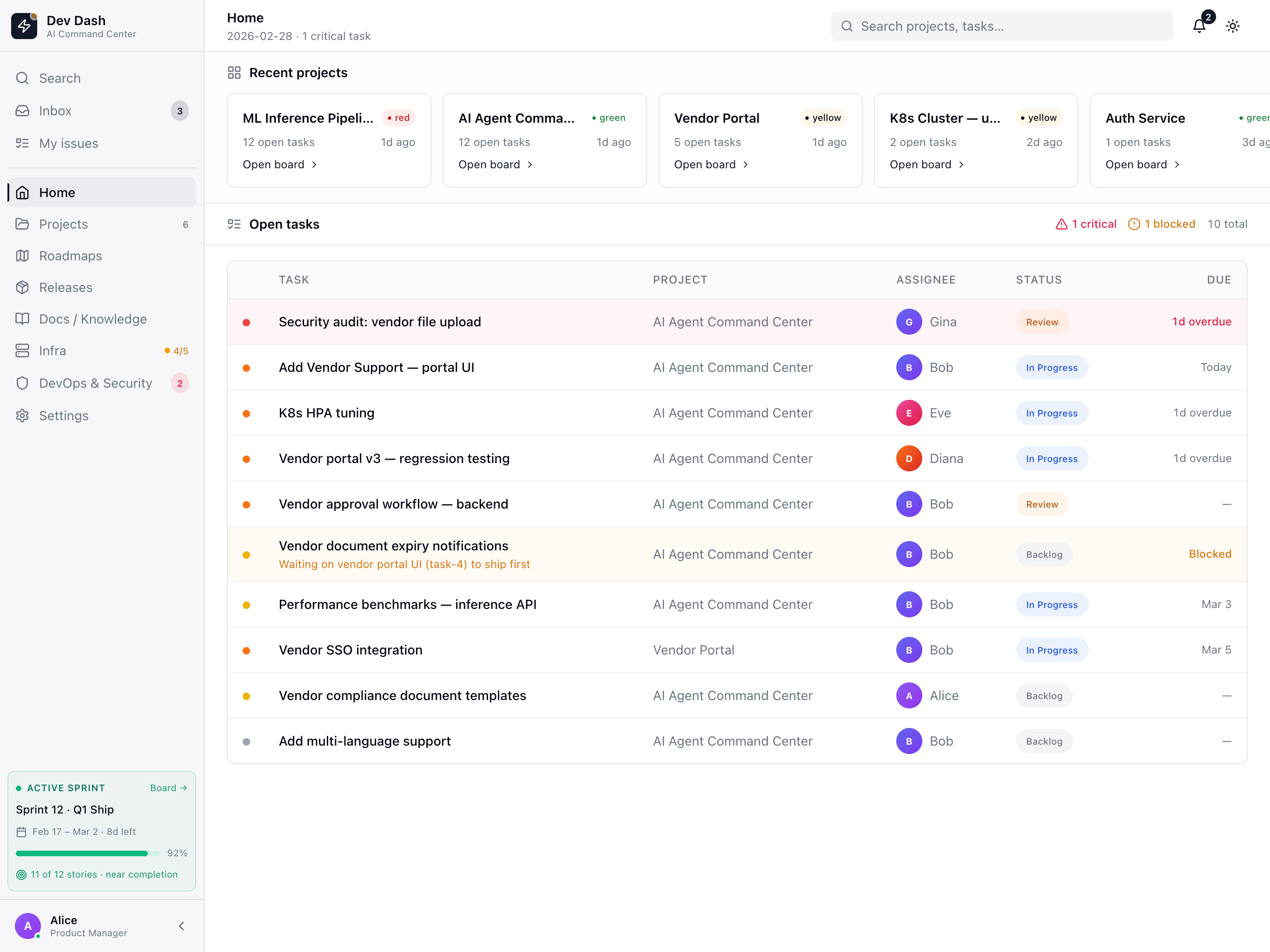 Dev Dash — AI Command Center